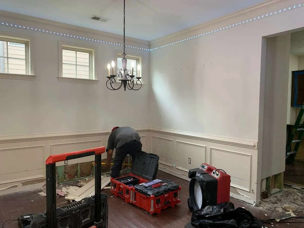 Restoration technician with professional equipment in Jaffrey